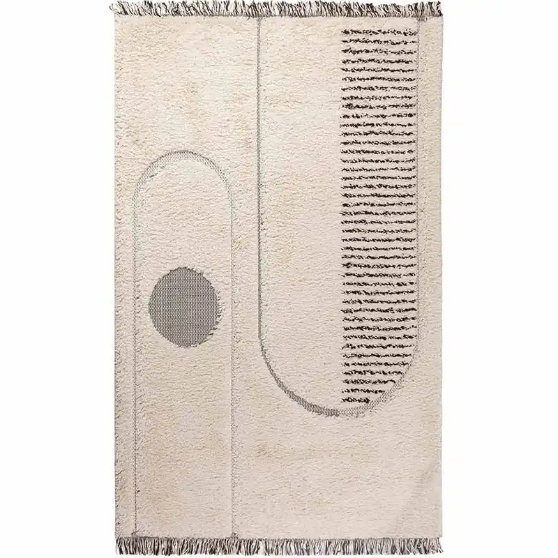 Markenware Teppich Boho Black and White