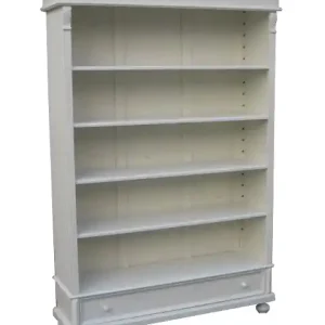 Bücherregal Eichendorff aus massivem Weichholz shabby chic weiß Highlight