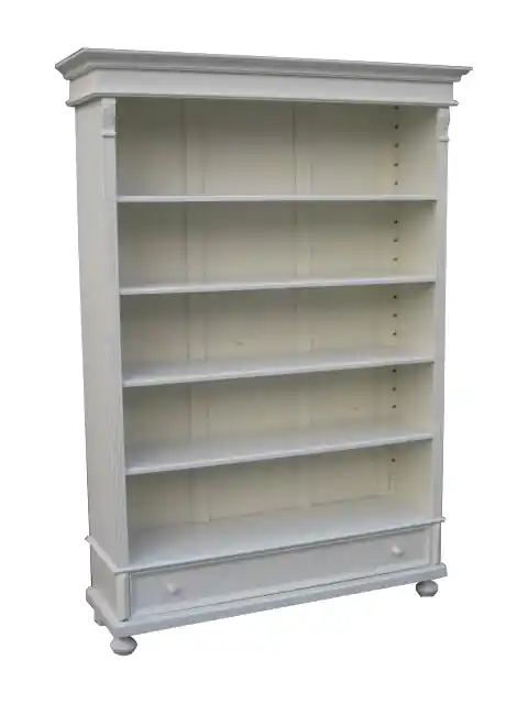 Bücherregal Eichendorff aus massivem Weichholz shabby chic weiß Highlight