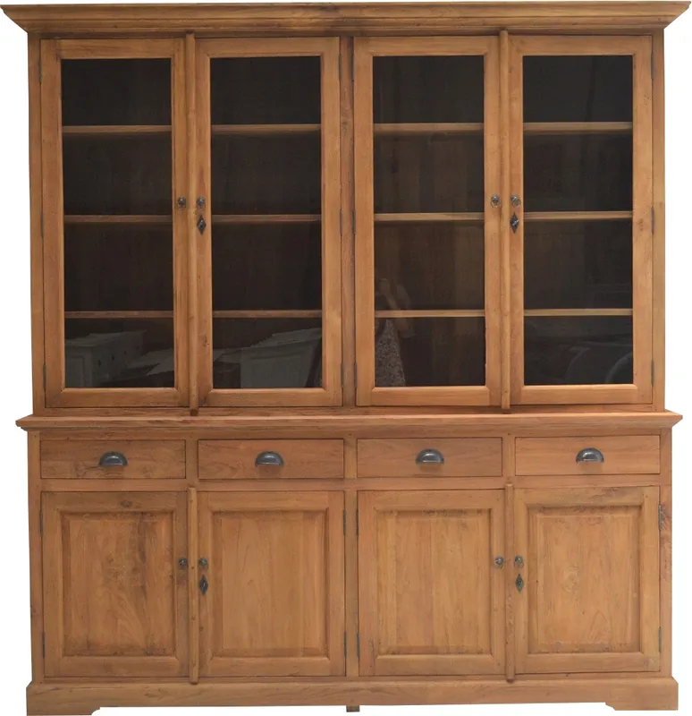 Vitrinenschrank Brescia Massivholz Vitrine Teak 220cm Nur Heute