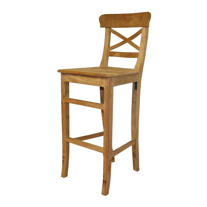 Angebot Barhocker Mariotto kreuz aus massivem Teakholz