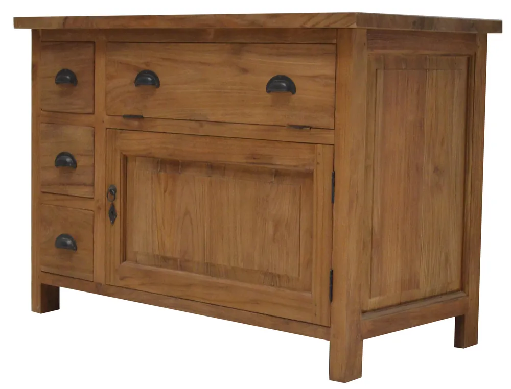 Teak Anrichte mit Schubladen 100cm Expressversand