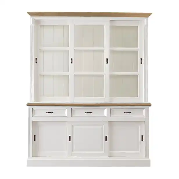 Markenprodukt Vitrinen Schrank Vincenza Eiche/weiß 180cm Landhaus