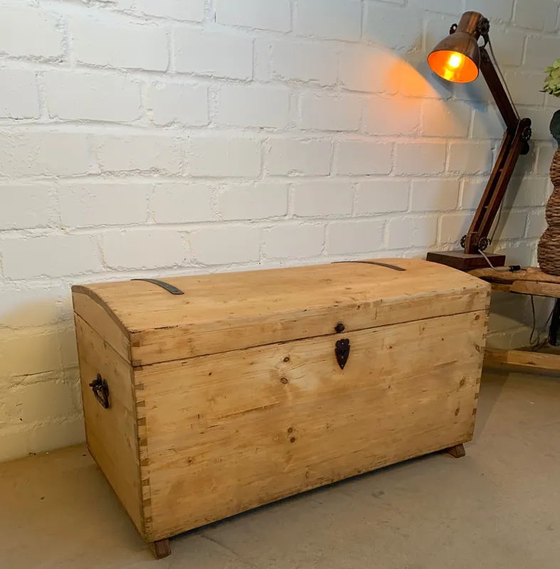 Neu Biedermeier Truhe Weichholz