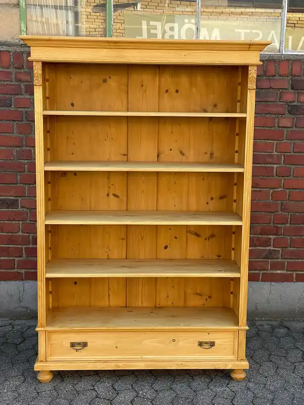 Bestpreis Gründerzeit Regal, Weichholz Schrank - antike Weichholz Möbel