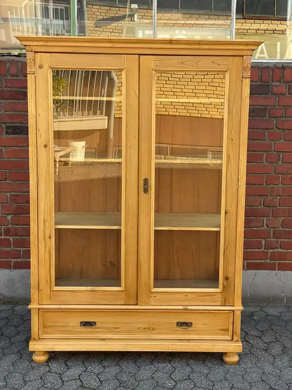 Billig Landhaus Vitrinen Schrank Massivholz