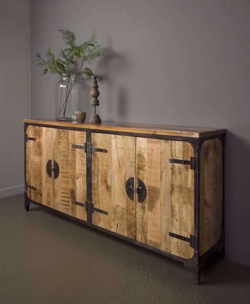 Nur Für Kurze Zeit Basto Sideboard 180 cm 4 Türen Anrichte Kommode Mangoholz