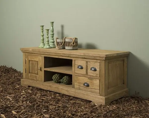 Bologna TV-Schrank 145 cm Lowboard Anrichte Teakholz Landhausstil Jetzt Kaufen