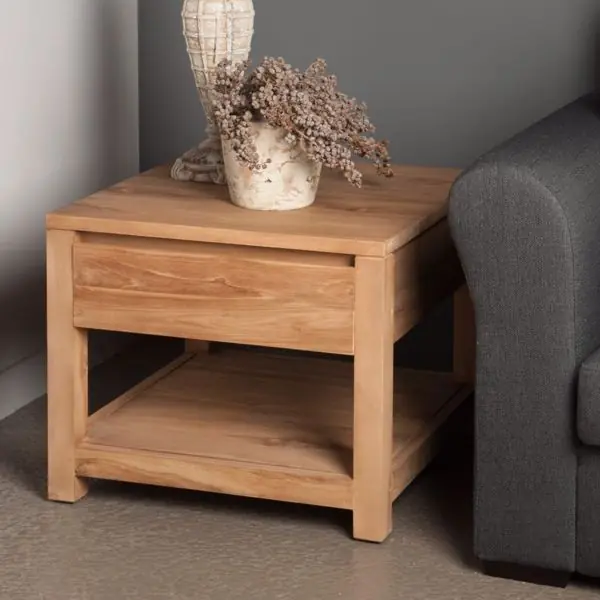 Schnäppchen Losari Couchtisch - Beistelltisch Teakholz 60x60 cm