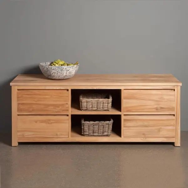 Beliebt Losari TV-Schrank 160 cm unbearbeitetes Teakholz