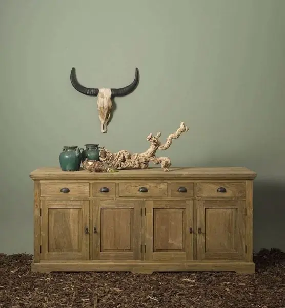 Bologna Sideboard 200cm Teakholz Anrichte Kommode Landhausstil Sale