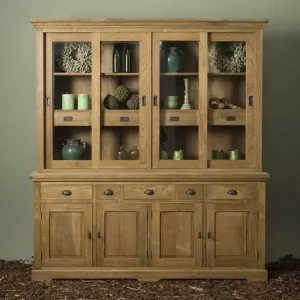 Aktuell Bologna Vitrinen Schrank 204 cm mit Glasschiebetüren Teak