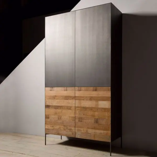Pandora Teakholz Schrank Teakmöbel Metallgestell Mega-Angebot