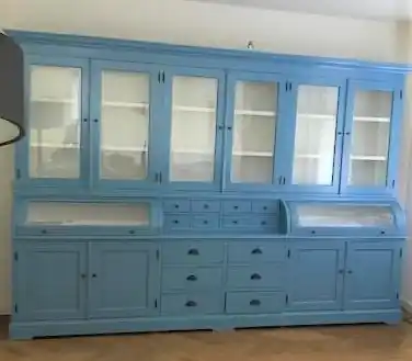 Markenprodukt Buffet Schrank Berlin 300 cm blau - Landhaus Möbel