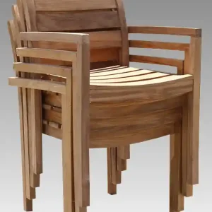 Aktuell Jever Gartenstuhl stapelbar Teak 6er Set Teakholz Stuhl Outdoor
