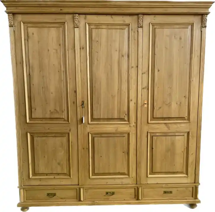 Preisreduziert Landhaus Schrank 200cm mit drei Schubladen - Kleiderschrank Weichholz zerlegbar