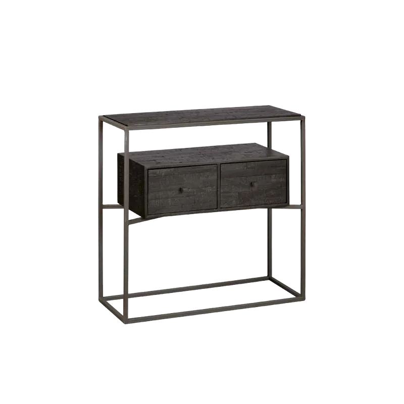 Bestpreis Cascia Flurtisch 75 cm schwarz lackiertes Teakholz