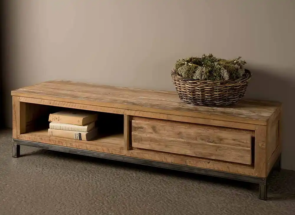Schneller Versand Venedig TV-Schrank Teakholz 140 cm
