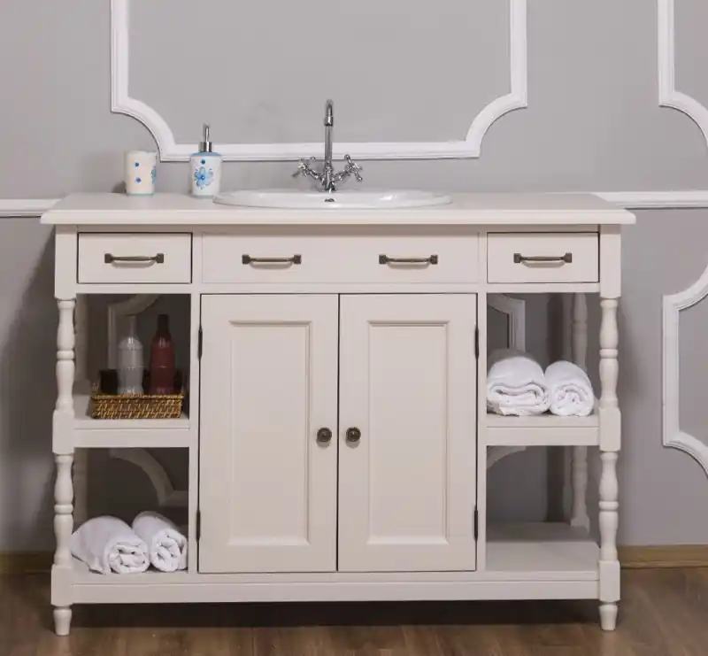 Badezimmerschrank, Badezimmerunterschrank, Badmöbel - französischer Landhausstil Sichere Zahlung