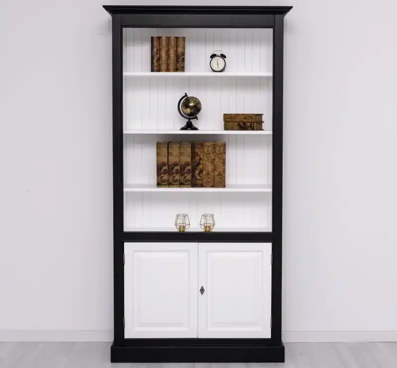 Bücherregal mit 2 massiven Türen und Regalfläche - Landhaus Regal Solange Der Vorrat Reicht