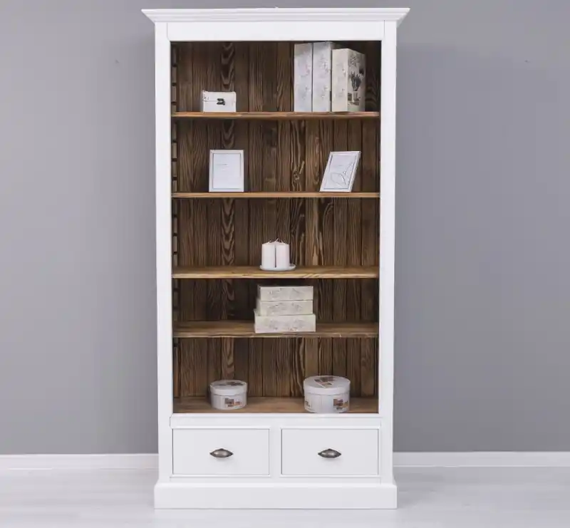 Angebot Vielseitiges Bücherregal mit verstellbaren Regalböden und 2 Schubladen - Vitrine