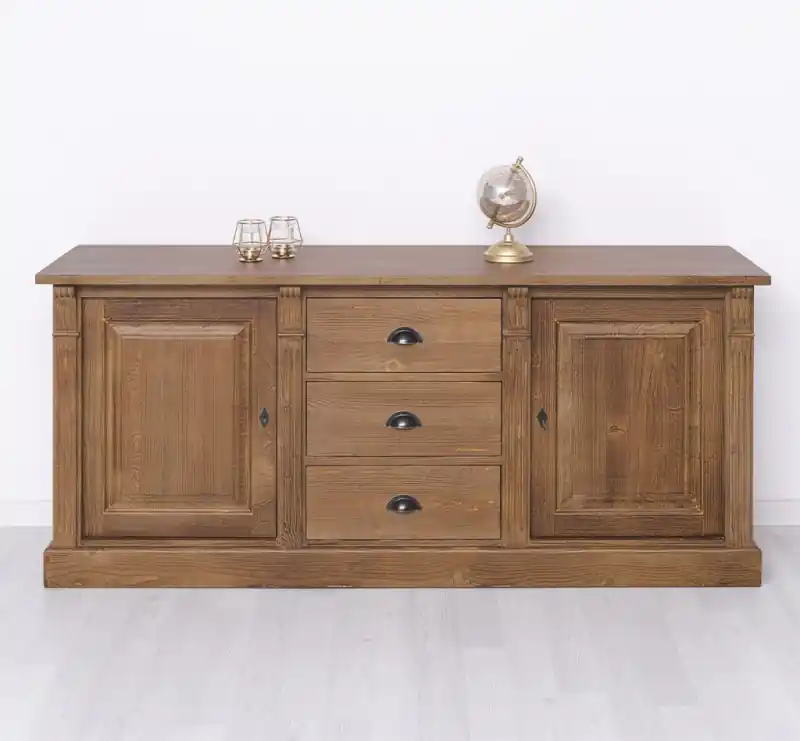 Massive Anrichte mit 3 Schubladen und 2 Türen - Sideboard im Landhaus Stil Sonderangebot