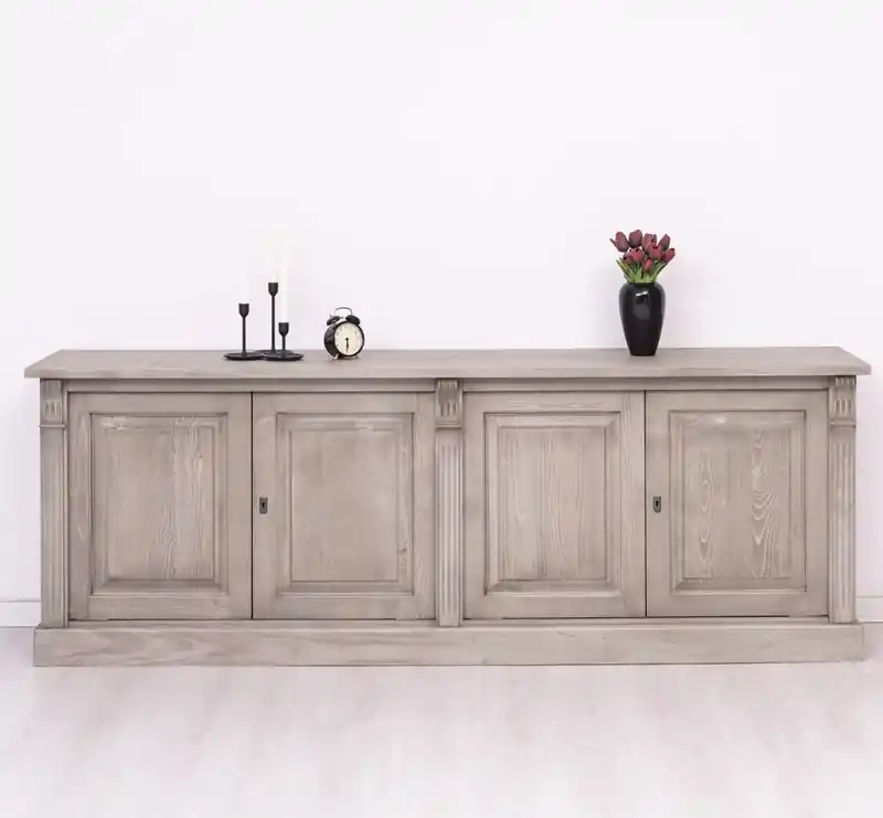 Billig Anrichte im Landhaus Stil mit 4 Türen - Sideboard Massivholz