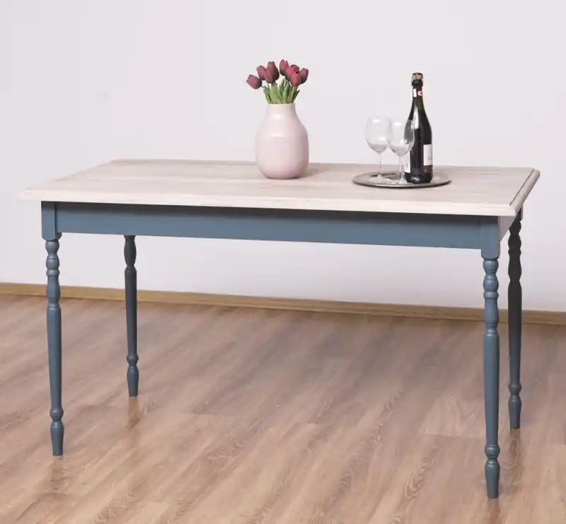 Esstisch Massiv mit Eichenplatte 78 x 140 x 70 cm mit gedrechselten Beinen Top-Seller
