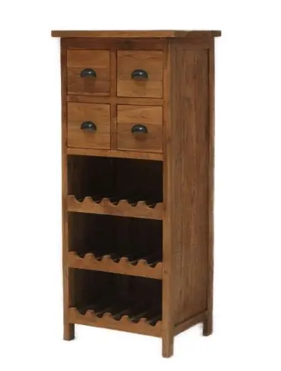 Online Kaufen Weinschrank Teakholz Massiv Weinregal Barschrank Schrank Regal Wein