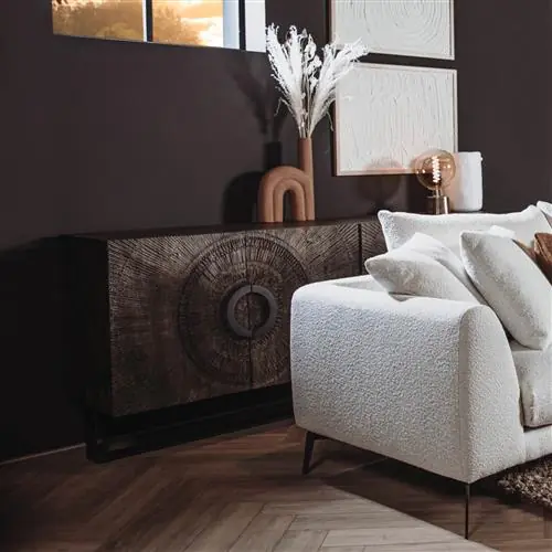 Padua Kommode mit moderner Holzschnitzereien und 2 Türen 200 cm Billig