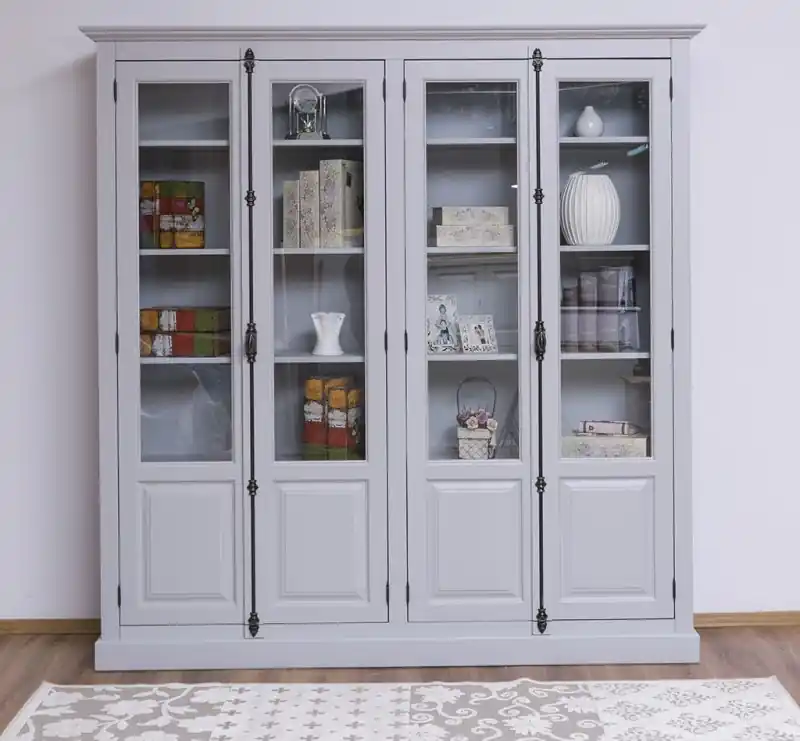 Französischer Landhausstil - Glasvitrine Wohnzimmerschrank Küchenschrank Bücherwand Begrenztes Angebot