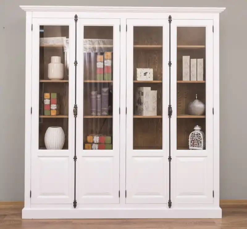 Billig Französischer Landhausstil - Glasvitrine Wohnzimmerschrank Küchenschrank Bücherwand