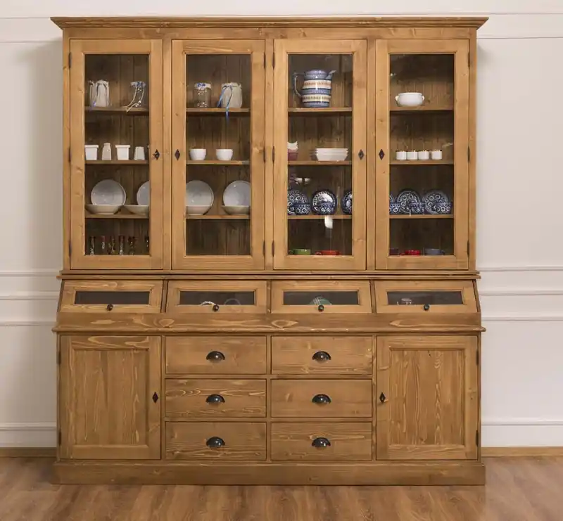 Landhaus Vitrinen Schrank 214 cm Preisknaller
