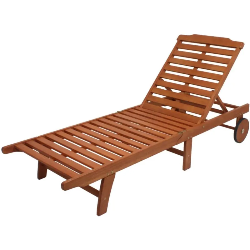 Bestseller Sonnenliege PALM SPRINGS, klappbar, mit 2 Rädern Eukalyptus FSC 100% - Outdoor Möbel
