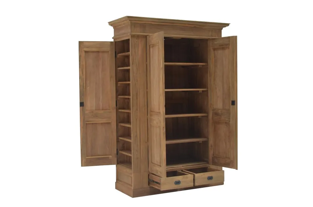 Bestseller Teak Schrank Jägerschrank Massivholz 130 cm