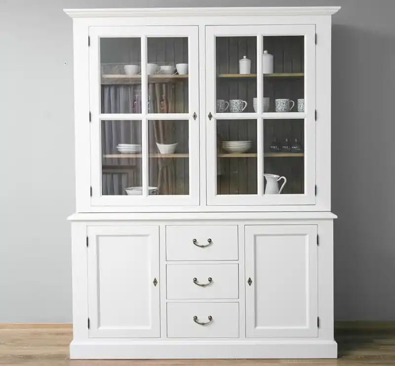 Elegante Vitrine aus 100% massivem Kiefernholz, 179x225 cm. Mit Glastüren & Stauraum Markenprodukt