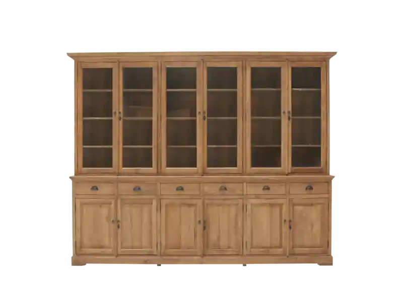 Beliebt Vitrinen Schrank Brescia Teak 300cm - Geschirrschrank Teak Massivholz