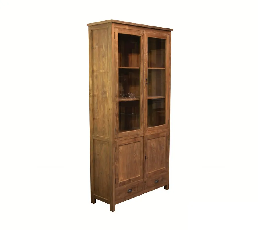Cipo Vitrinen Schrank 110 cm 2-türig Teak Direkt Vom Hersteller