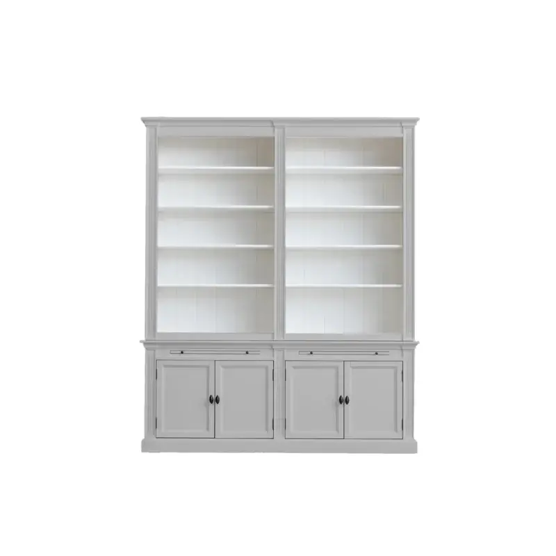 Garantierte Lieferung Bücherschrank London 200cm - 2-teiliges Bücherregal im Landhausstil mit 4 Türen