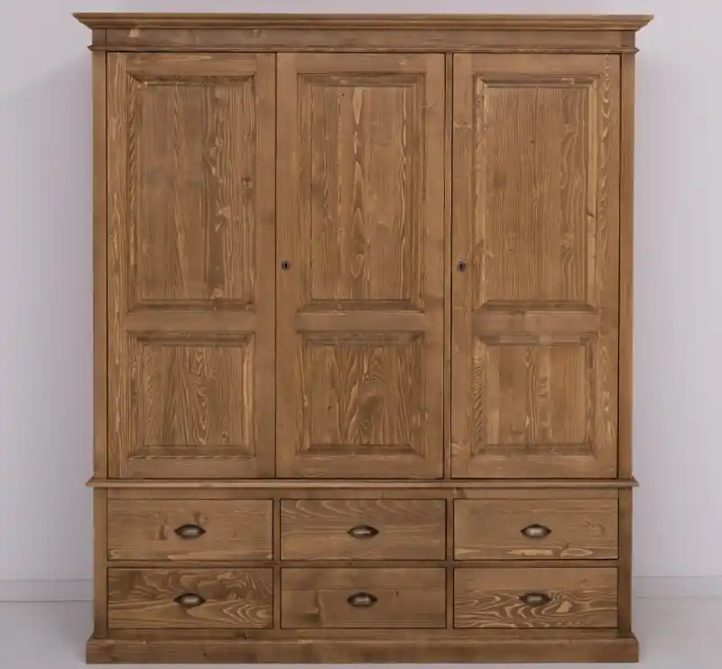 Landhaus Kleiderschrank - Massivholz Schrank Naturholz Sonderaktion