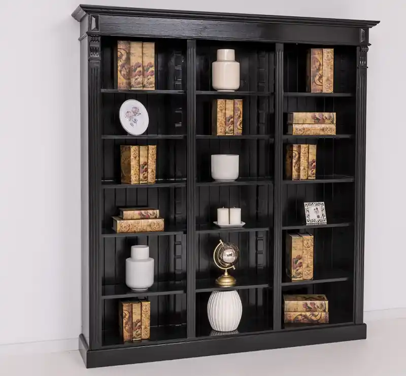 Dreifaches Bücherregal Landhausstil aus Massivholz Kiefer – individuell & hochwertig schwarz Versand Am Gleichen Tag