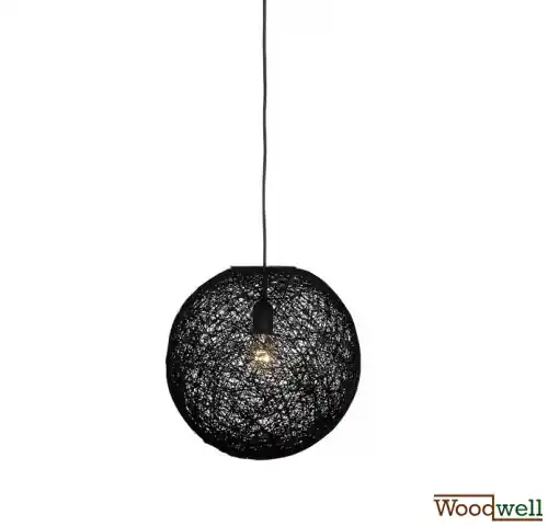 Aktuell "Twist" hängelampe in kugelform aus flachsdraht in schwarz