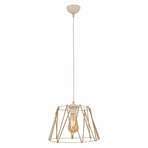 Knallerangebot HÄNGELAMPE AUS METALL WEIß MIT BEIGEM SEIL Φ30x81 cm