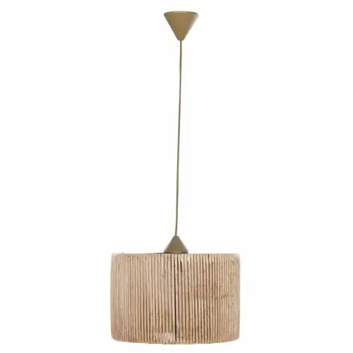 Beliebt Hängelampe aus Holz und Bambus natürlich 30x30x70 cm