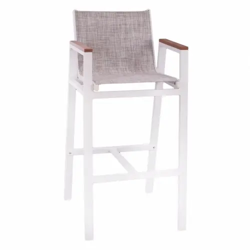 Barhocker aus Aluminium in weiß mit Polyholz 52x58x108 cm Heißes Angebot