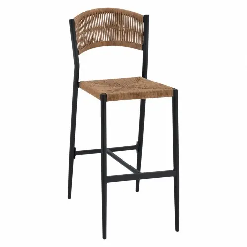 Sichere Zahlung ALUMINIUM BAR HOCKER MIT BEIGE SEIL