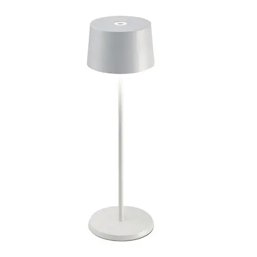 Ausverkauf Tischlampe "Olivia" aus Aluminium in weiß 35 cm Höhe