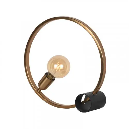 Tischlampe Ring 38x12x38 Cm Antikgoldenes Metall l Schwarzes Metall Preiswert