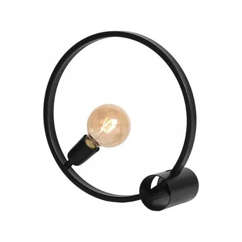 Neue Ware Tischlampe Ring 38x12x38 Cm Schwarzes Metall