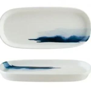 Letzte Chance Ovaler Teller "Bonna Blue Wave" 21cm 12 set
